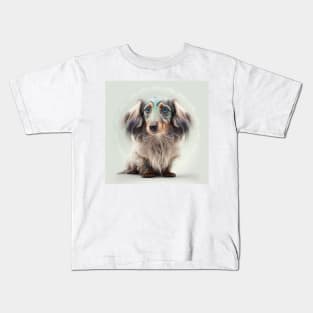 A Fractal Design of A Miniature Wire Hair Dachshund Kids T-Shirt